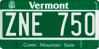 VT license plate ZNE750