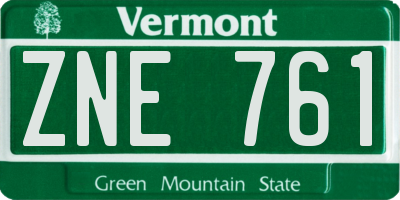 VT license plate ZNE761