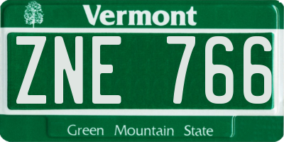 VT license plate ZNE766