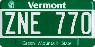 VT license plate ZNE770