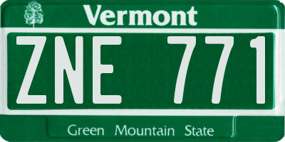 VT license plate ZNE771