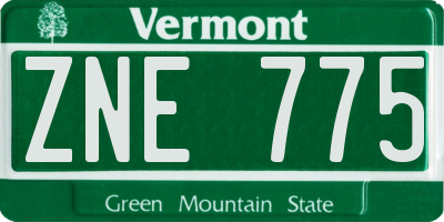 VT license plate ZNE775