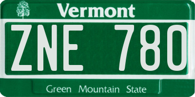 VT license plate ZNE780