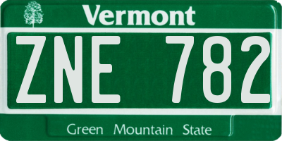 VT license plate ZNE782