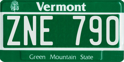 VT license plate ZNE790