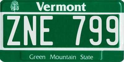 VT license plate ZNE799