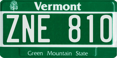 VT license plate ZNE810