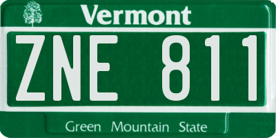 VT license plate ZNE811
