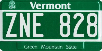 VT license plate ZNE828