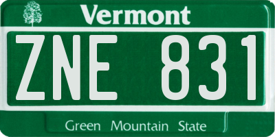 VT license plate ZNE831