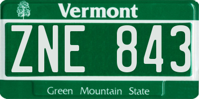VT license plate ZNE843