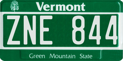 VT license plate ZNE844