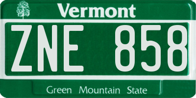 VT license plate ZNE858