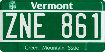 VT license plate ZNE861