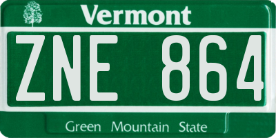 VT license plate ZNE864