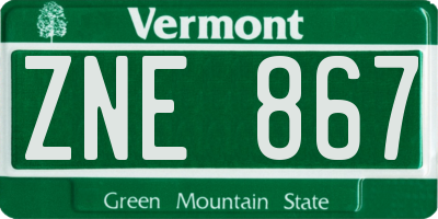 VT license plate ZNE867
