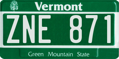VT license plate ZNE871