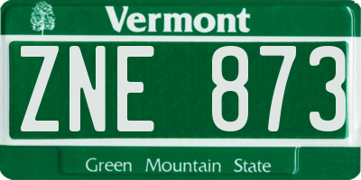 VT license plate ZNE873