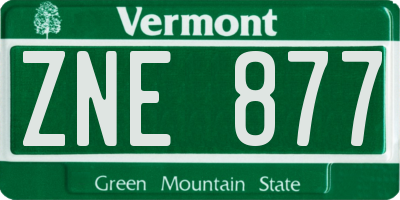VT license plate ZNE877