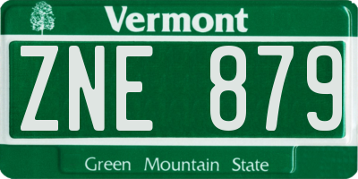 VT license plate ZNE879