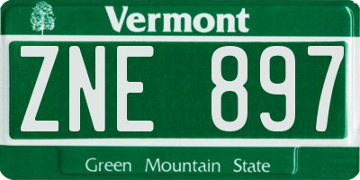 VT license plate ZNE897