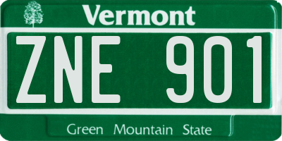 VT license plate ZNE901