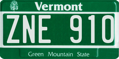 VT license plate ZNE910