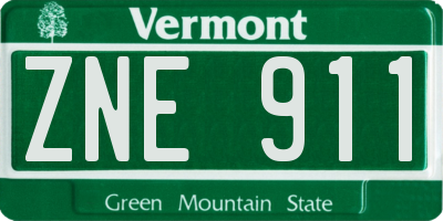 VT license plate ZNE911
