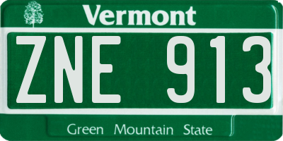 VT license plate ZNE913