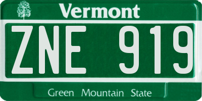 VT license plate ZNE919