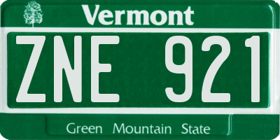 VT license plate ZNE921