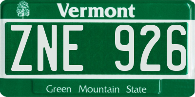 VT license plate ZNE926