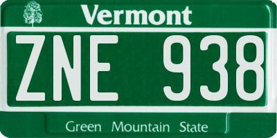 VT license plate ZNE938