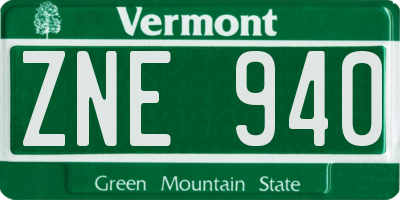VT license plate ZNE940