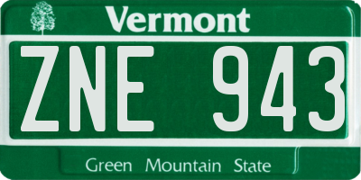 VT license plate ZNE943