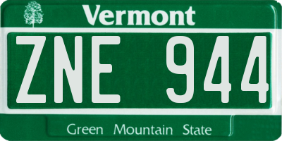 VT license plate ZNE944