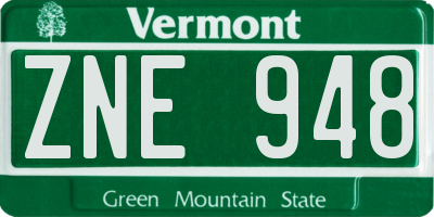 VT license plate ZNE948