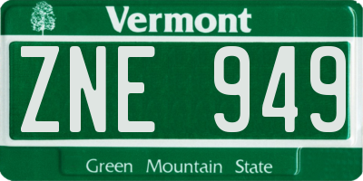 VT license plate ZNE949