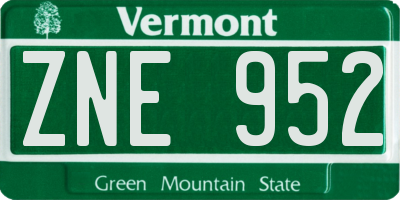 VT license plate ZNE952