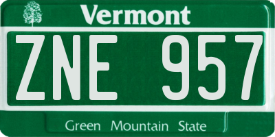 VT license plate ZNE957