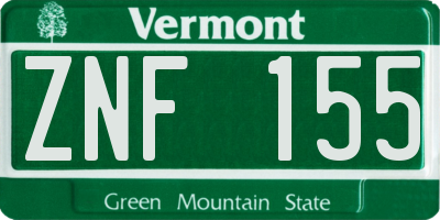 VT license plate ZNF155
