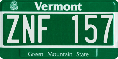 VT license plate ZNF157
