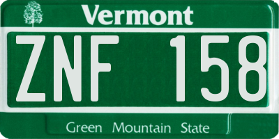 VT license plate ZNF158