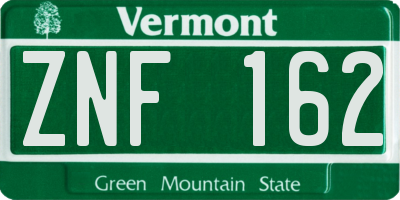 VT license plate ZNF162