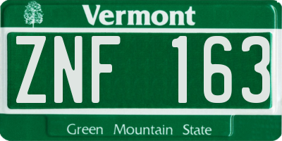 VT license plate ZNF163