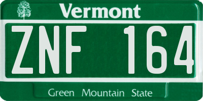 VT license plate ZNF164