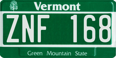 VT license plate ZNF168