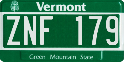 VT license plate ZNF179