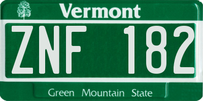 VT license plate ZNF182