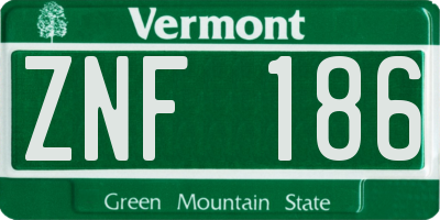 VT license plate ZNF186